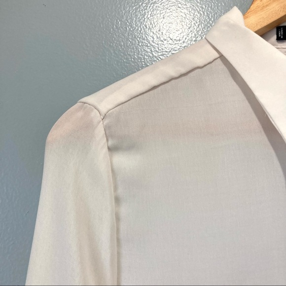 Mango Button-Down Collared Shirt in Cream BNWT Size M - Picture 5 of 11